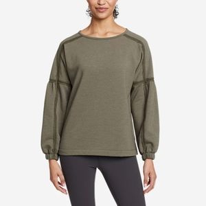 Eddie Bauer Cozy Camp Crochet Sweatshirt, Sprig Green, Women's Size Large, NWT